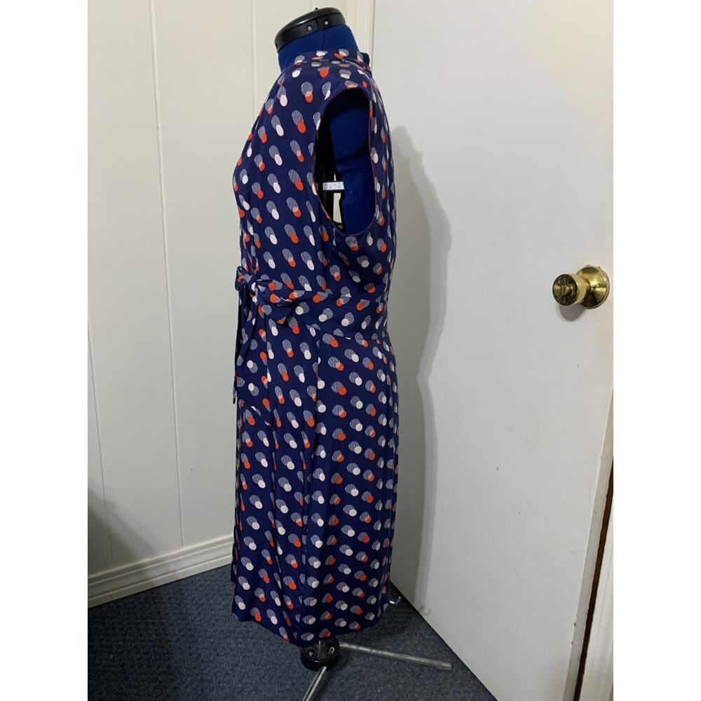 Kate Spade Villa Red White & Blue Polka Dot Dress Silk Size 12 Retro Career Work - Picture 2 of 7